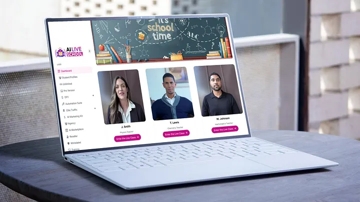 AI Live School Builder Review 2025 — Best AI Platform for Online Education Screenshot of AI Live School Builder virtual classroom interface
