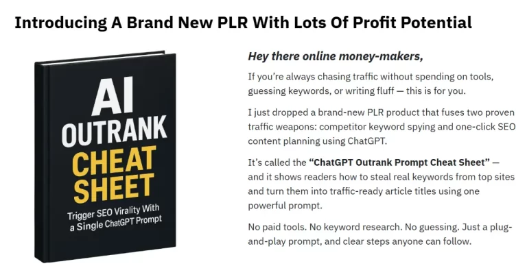 (PLR) AI OutRank Cheat Sheet